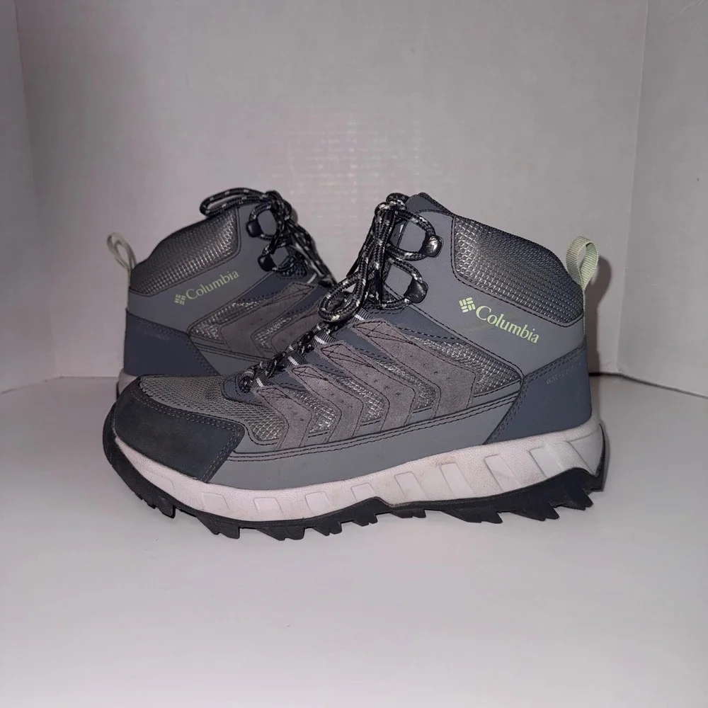 Columbia Women's Strata Trail Mid Waterproof Hiking Boots Grey/Slate Size 7.5